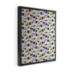 Geometric Fish Pattern - Blue and Olive Framed Canvas Print Gallery Image 2