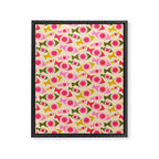Geometric Fish Pattern - Red, Pink, Yellow, Olive Framed Canvas Print Gallery Image 8