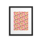 Geometric Fish Pattern - Red, Pink, Yellow, Olive Framed Art Print Gallery Image 6