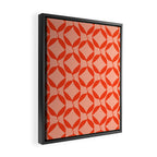 Geometric Leaves  Pink and Red Framed Canvas Print Gallery Image 2