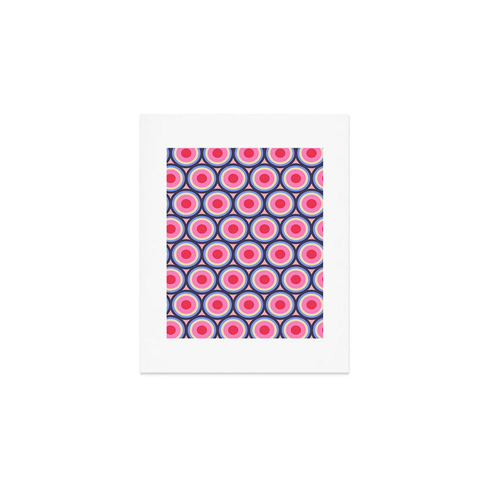 Geometric Mid Century Modern Pattern - Pink background  Art Print Gallery Image 1