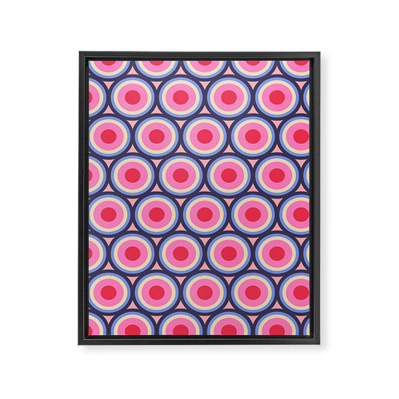 Geometric Mid Century Modern Pattern - Pink background  Framed Canvas Print Gallery Image 8