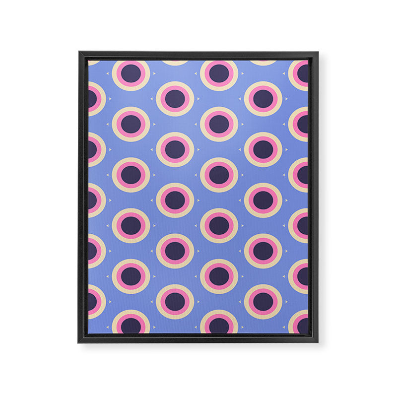 Geometric Mid century Modern blue abstract Framed Canvas Print Gallery Image 8