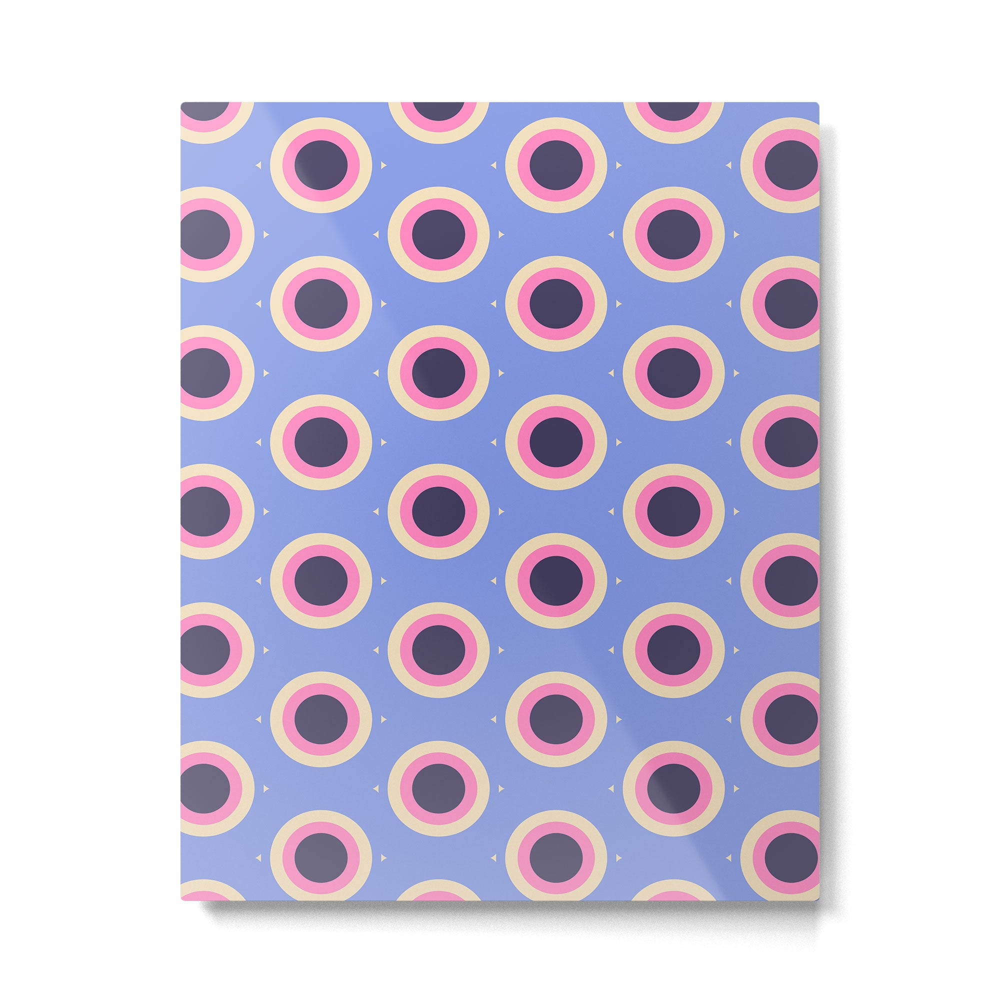 Geometric Mid century Modern blue abstract Metal Print Gallery Image 6