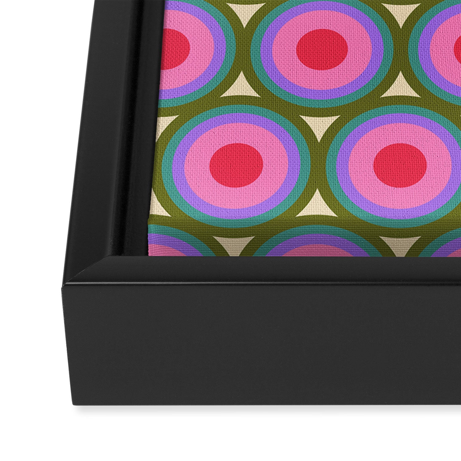 Geometric Mid Century Modern Pattern Framed Canvas Print Gallery Image 3
