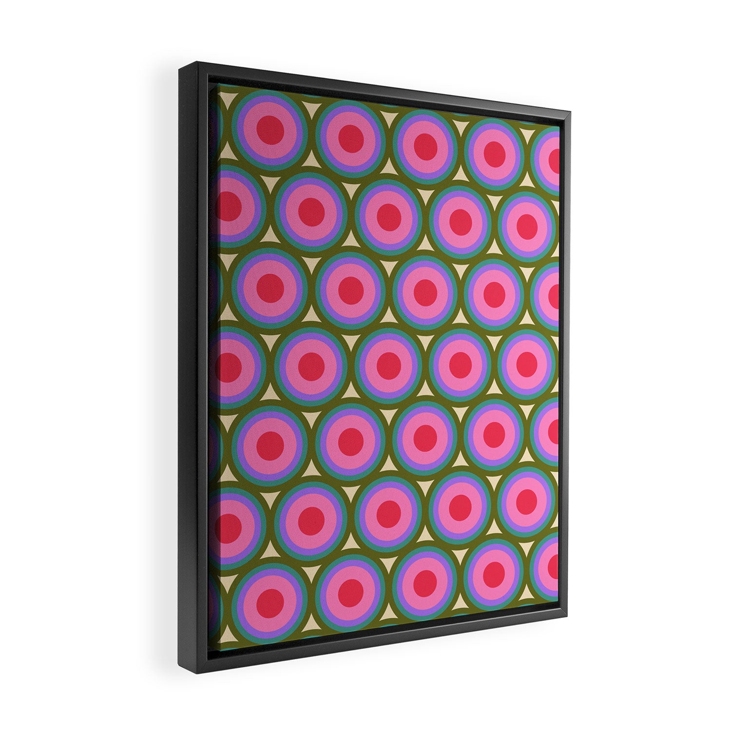 Geometric Mid Century Modern Pattern Framed Canvas Print Gallery Image 2