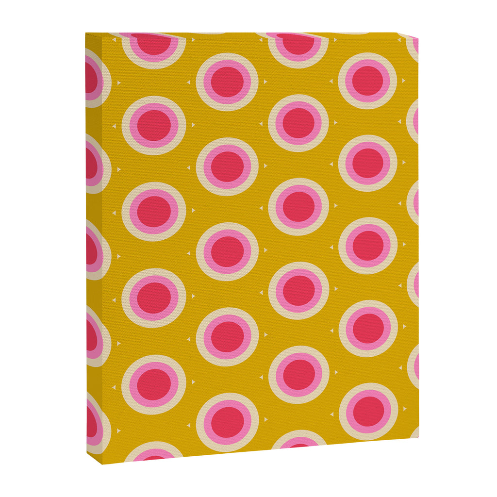 Geometric Mid century Modern Yellow Abstract Canvas Print Gallery Image 8