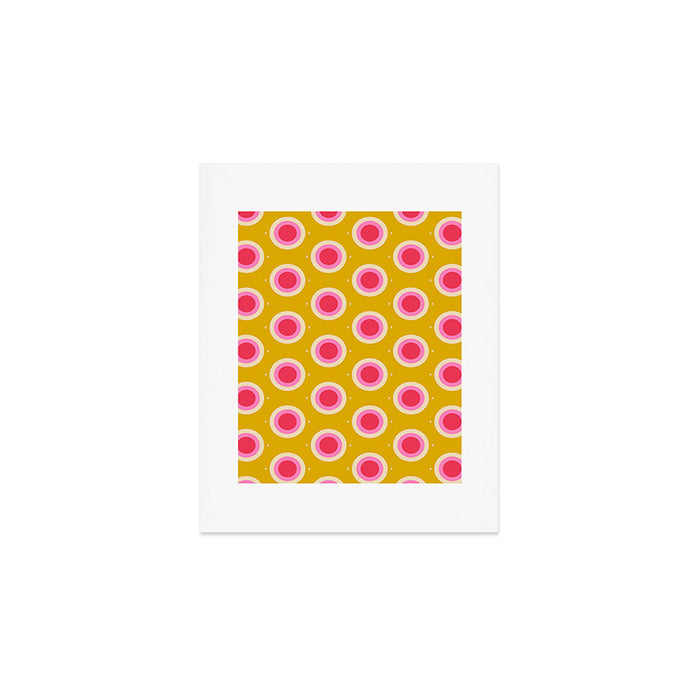 Geometric Mid century Modern Yellow Abstract Art Print Gallery Image 1