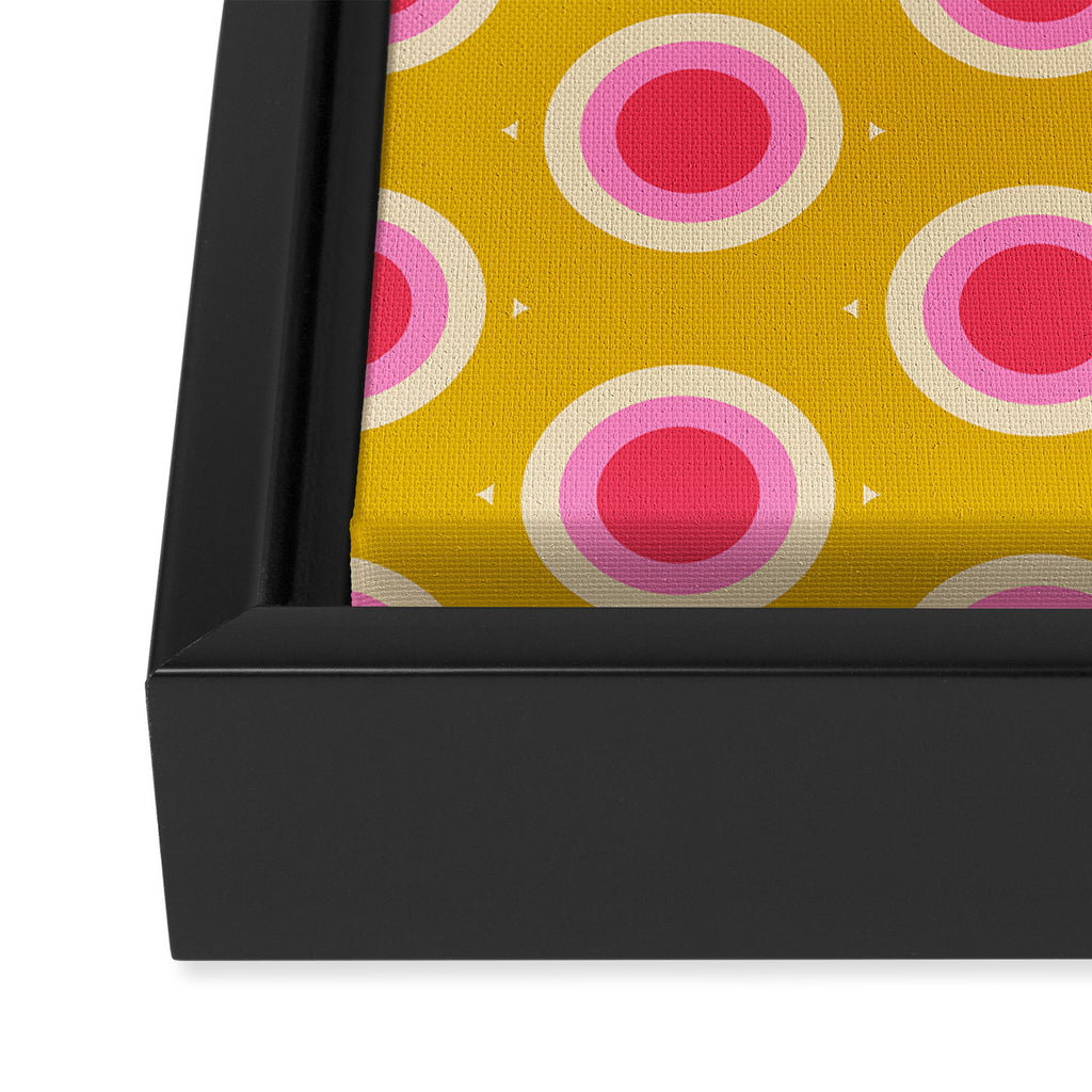 Geometric Mid century Modern Yellow Abstract Framed Canvas Print Gallery Image 3