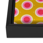 Geometric Mid century Modern Yellow Abstract Framed Canvas Print Gallery Image 3