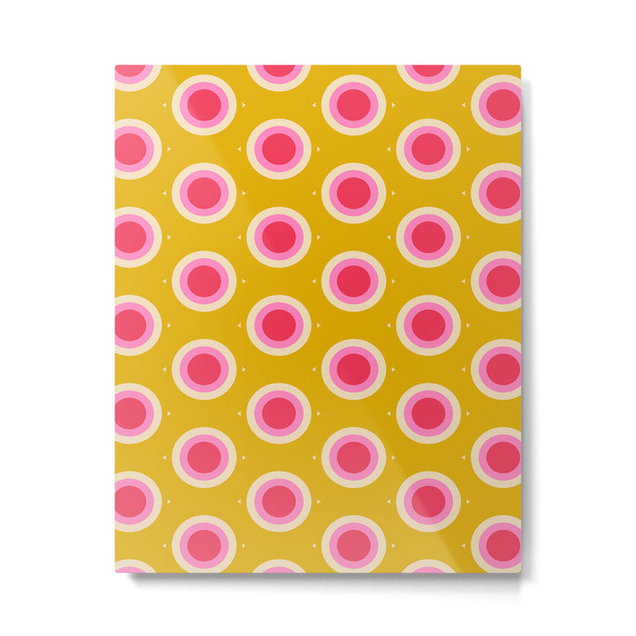 Geometric Mid century Modern Yellow Abstract Metal Print Gallery Image 1