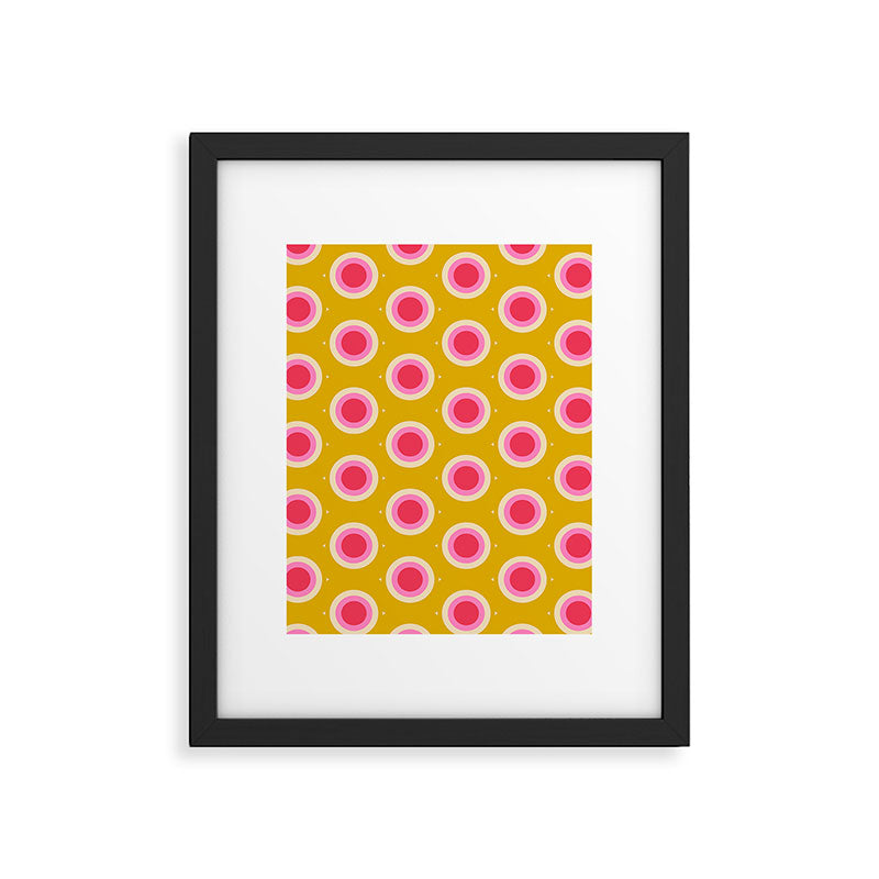 Geometric Mid century Modern Yellow Abstract Framed Art Print Gallery Image 6