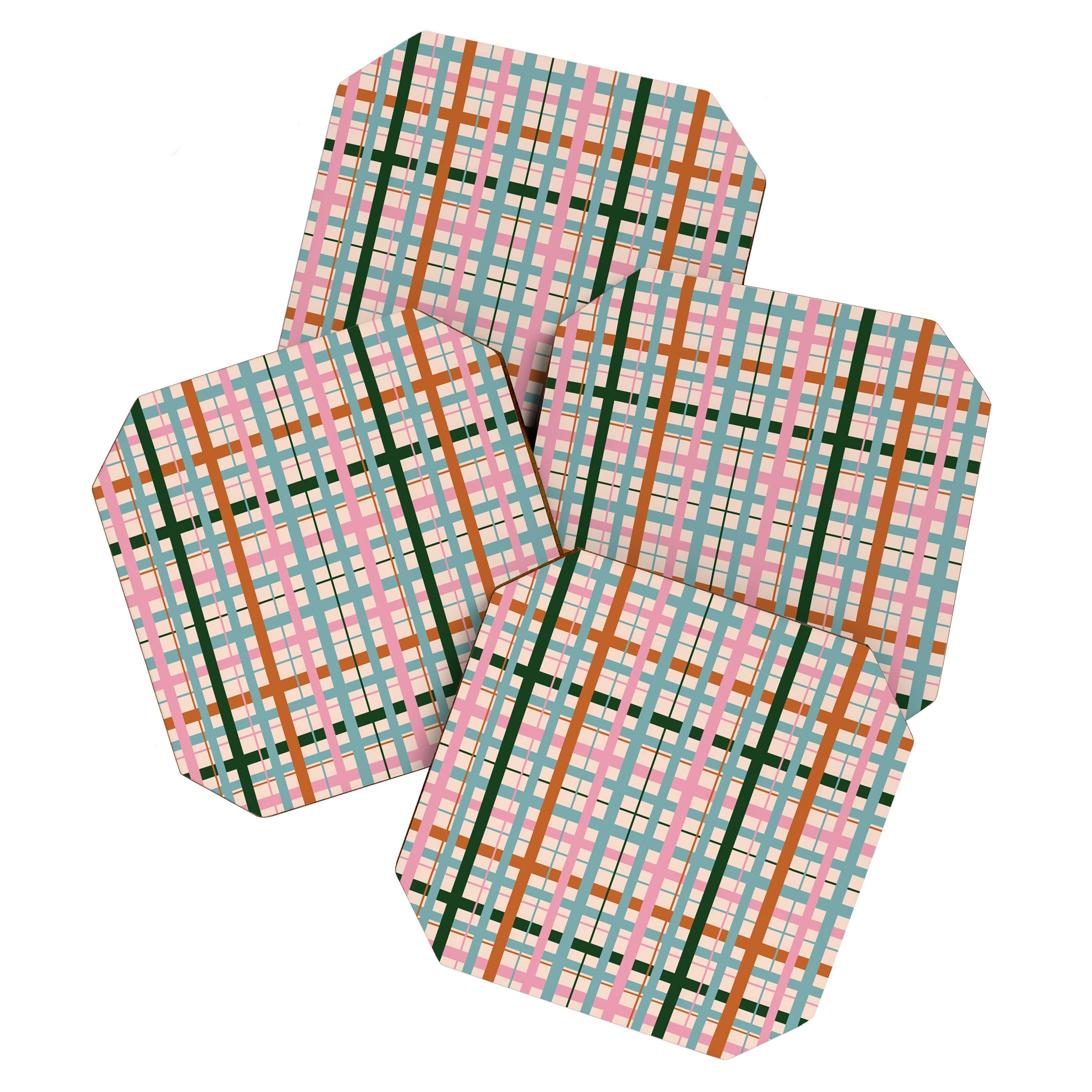 Gingham - Pastel Color  Coaster Gallery Image 1