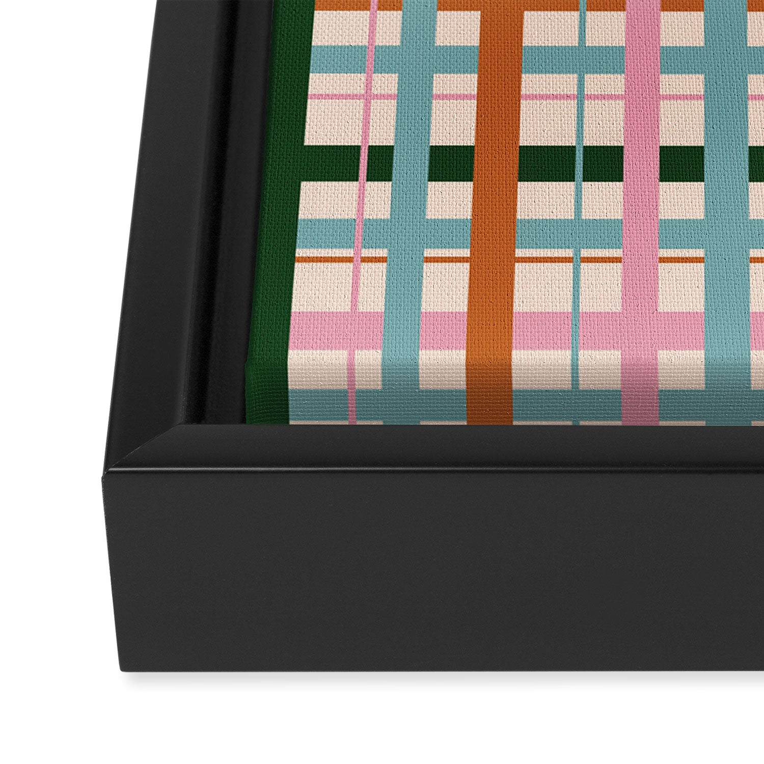 Gingham - Pastel Color  Framed Canvas Print Gallery Image 3
