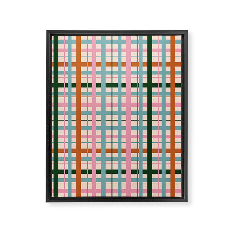 Gingham - Pastel Color  Framed Canvas Print Gallery Image 8