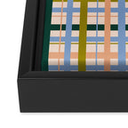 Gingham Pattern - green, blue and orange colors Framed Canvas Print Gallery Image 3