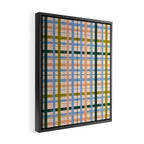 Gingham Pattern - green, blue and orange colors Framed Canvas Print Gallery Image 2