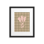 Gingham Plaid Olive Vintage Green Framed Art Print Gallery Image 5