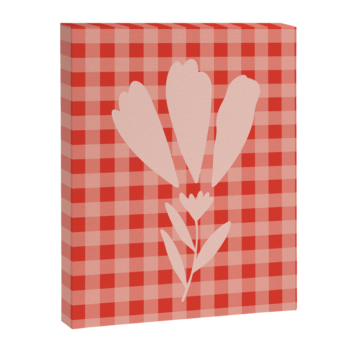 Gingham Plaid Red and Pink  Canvas Print Gallery Image 1