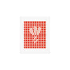 Gingham Plaid Red and Pink  Art Print Gallery Image 1