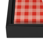 Gingham Plaid Red and Pink  Framed Canvas Print Gallery Image 3