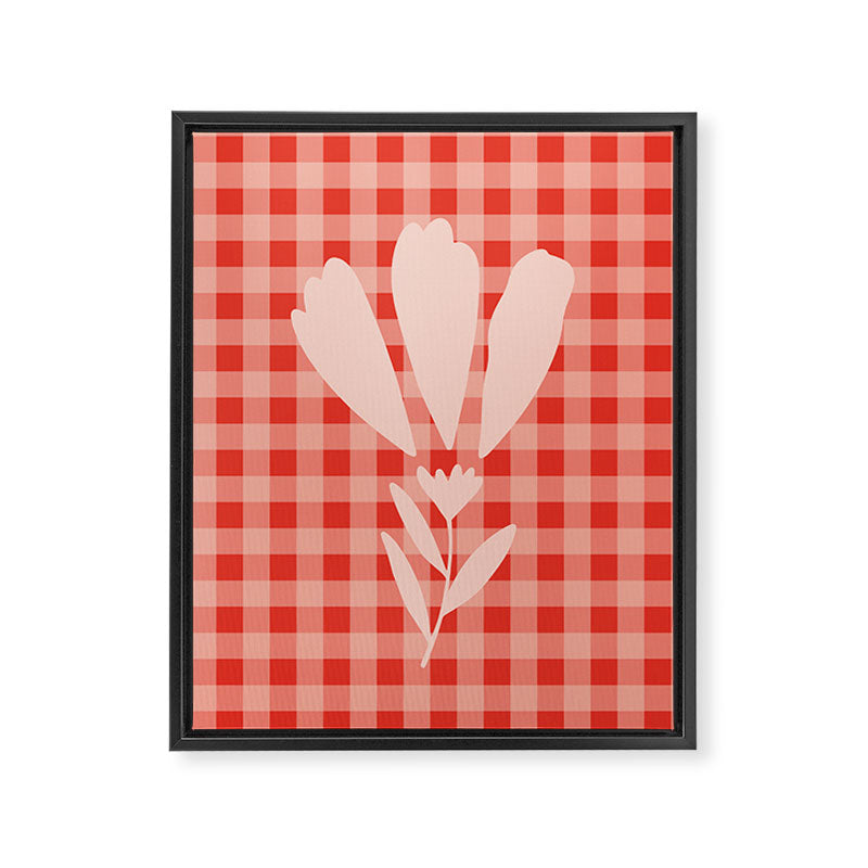 Gingham Plaid Red and Pink  Framed Canvas Print Gallery Image 6
