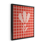 Gingham Plaid Red and Pink  Framed Canvas Print Gallery Image 2
