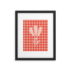 Gingham Plaid Red and Pink  Framed Art Print Gallery Image 5