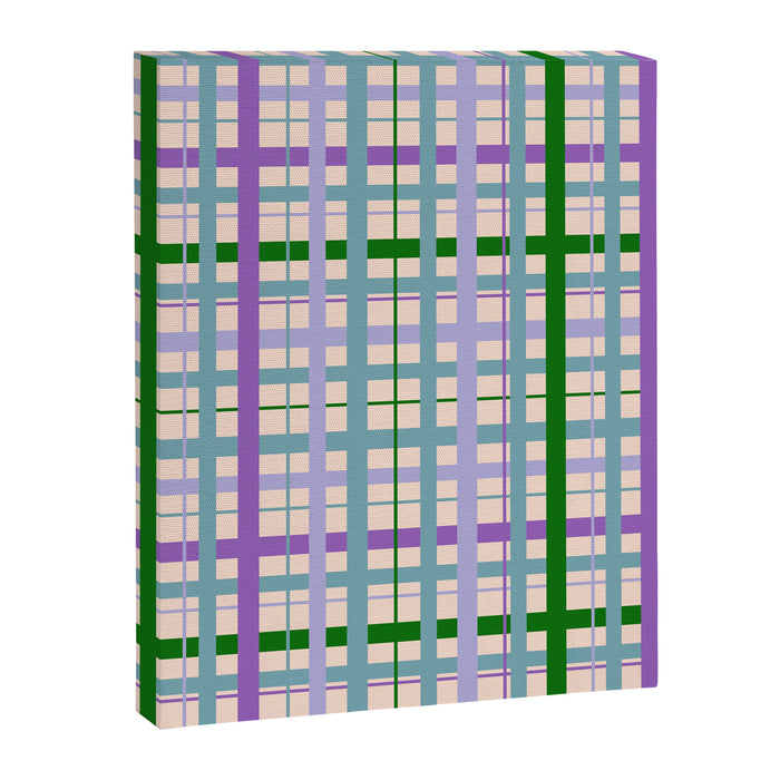 Gingham - Very Peri, Green, turquoise  Canvas Print Gallery Image 1