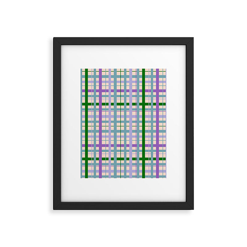Gingham - Very Peri, Green, turquoise  Framed Art Print Gallery Image 6