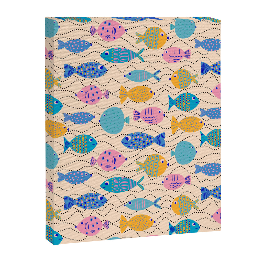 Go Fish - Blue, Yellow, Very Peri and Pink  Canvas Print Gallery Image 8