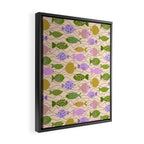 Go Fish - Green, Very Peri, beige Framed Canvas Print Gallery Image 2