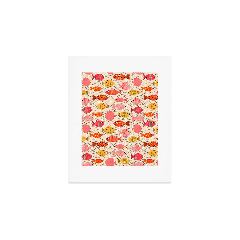 Go Fish - Pink, Red and Yellow  Art Print Gallery Image 1