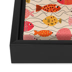 Go Fish - Pink, Red and Yellow  Framed Canvas Print Gallery Image 3