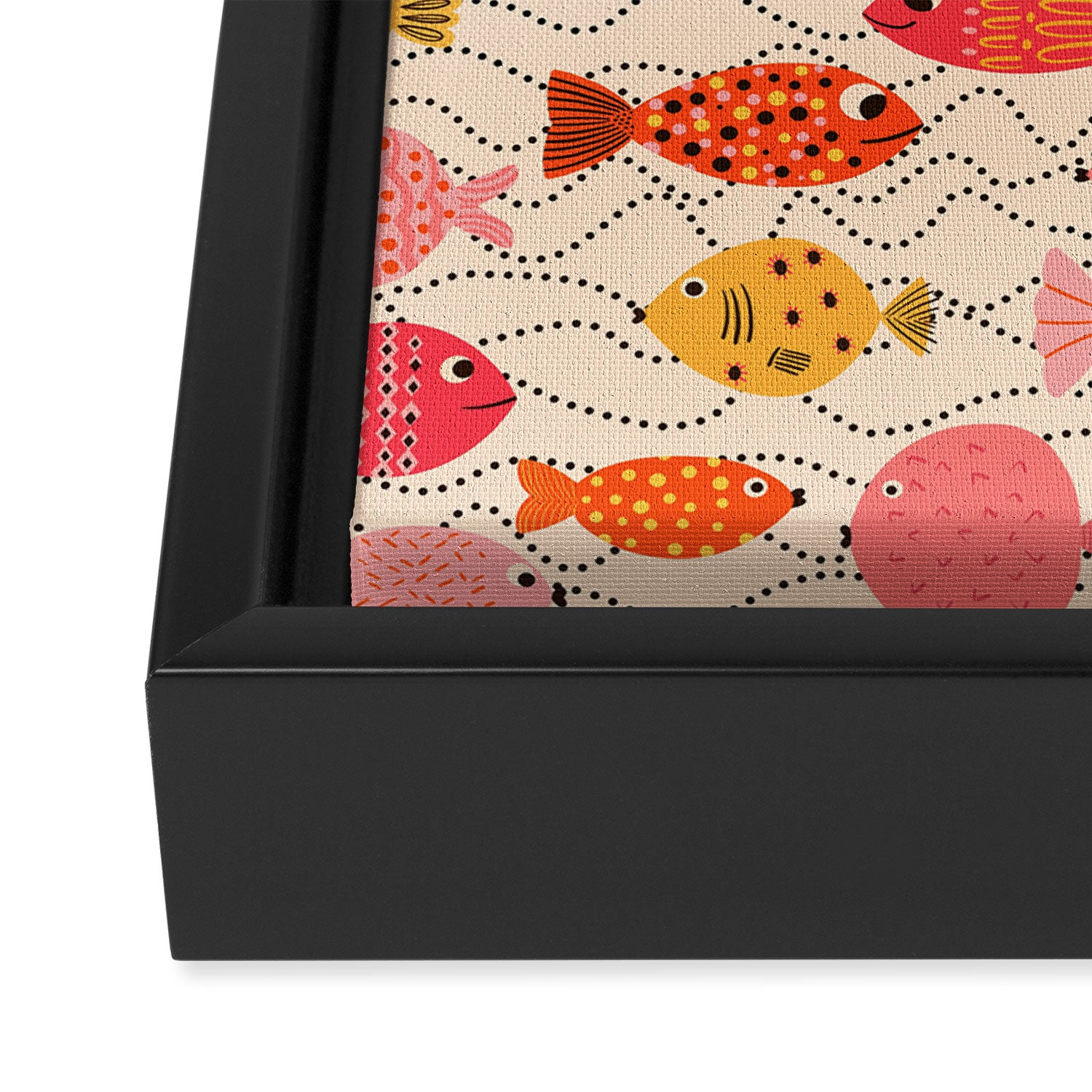 Go Fish - Pink, Red and Yellow  Framed Canvas Print Gallery Image 3