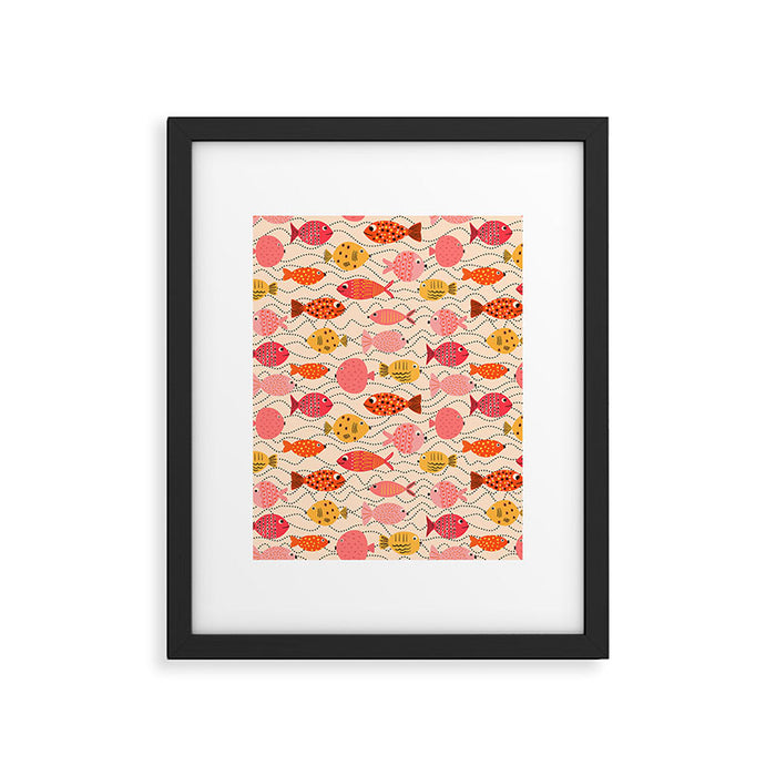 Go Fish - Pink, Red and Yellow  Framed Art Print Gallery Image 1