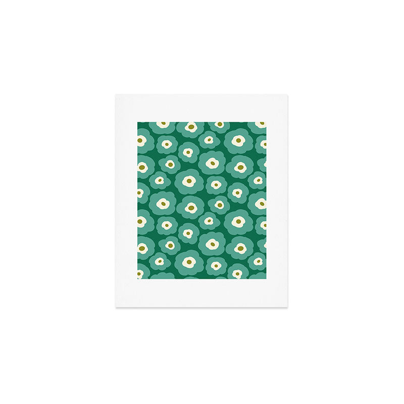 Green Flower Art Print Gallery Image 1