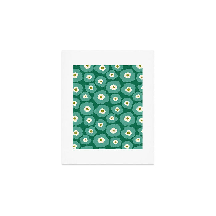 Green Flower Art Print Gallery Image 1