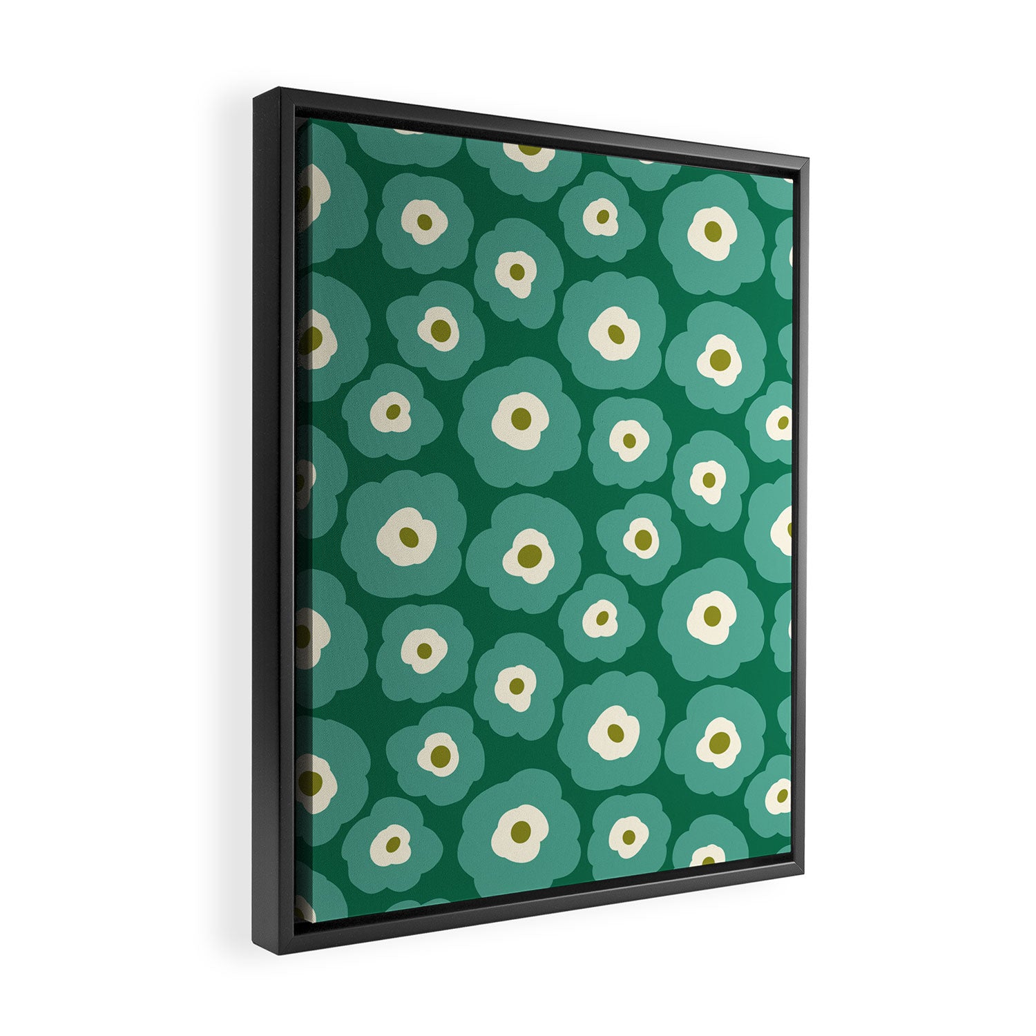 Green Flower Framed Canvas Print Gallery Image 2