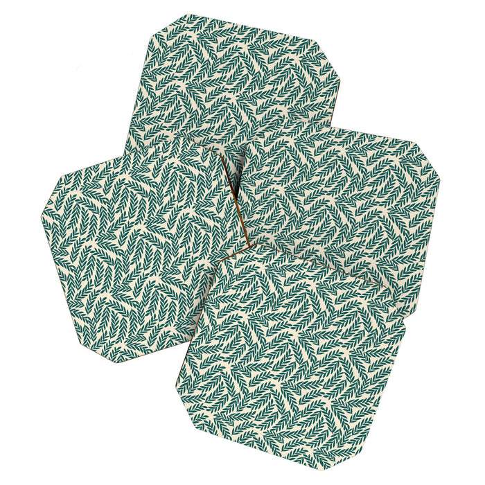 Green Leaves Pattern  Coaster Gallery Image 1