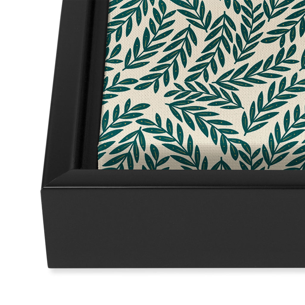 Green Leaves Pattern  Framed Canvas Print Gallery Image 3