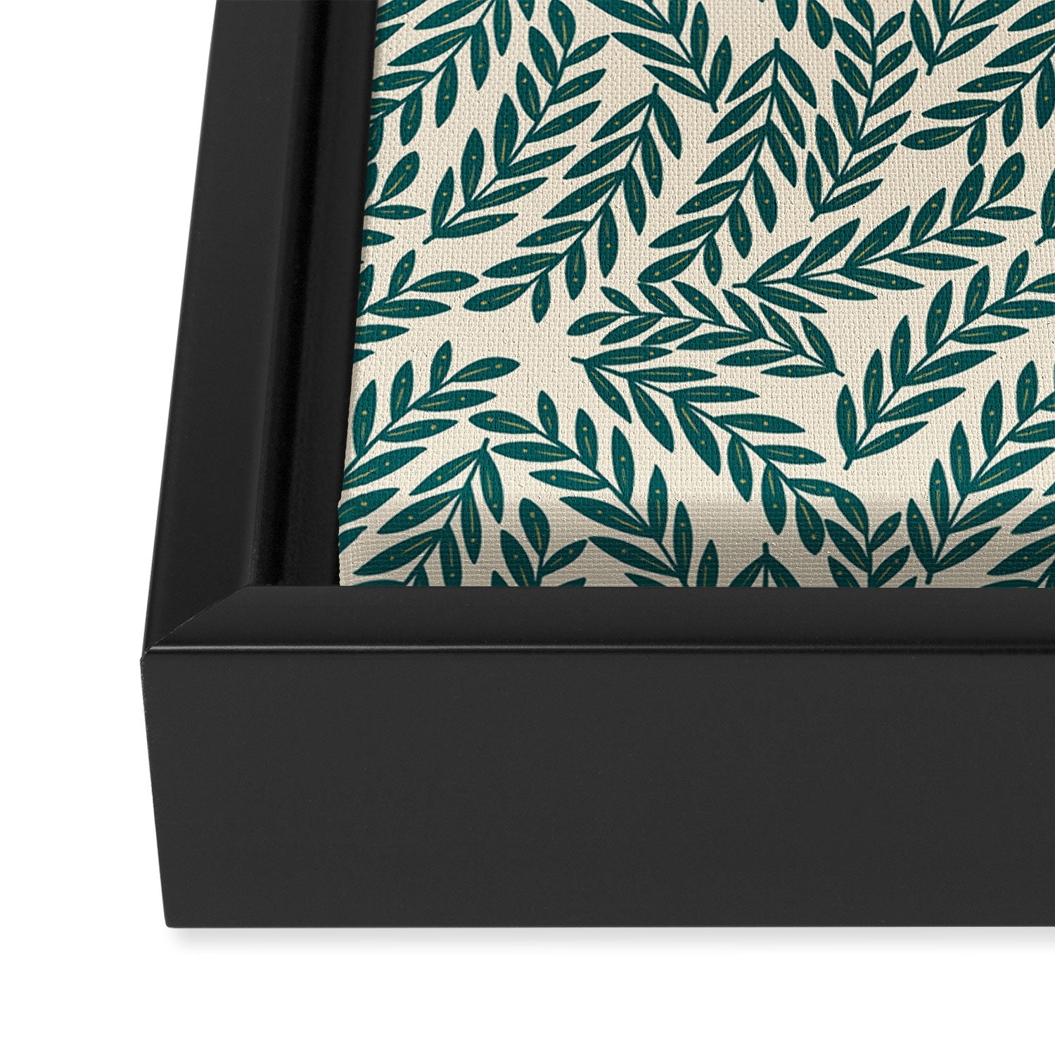 Green Leaves Pattern  Framed Canvas Print Gallery Image 3
