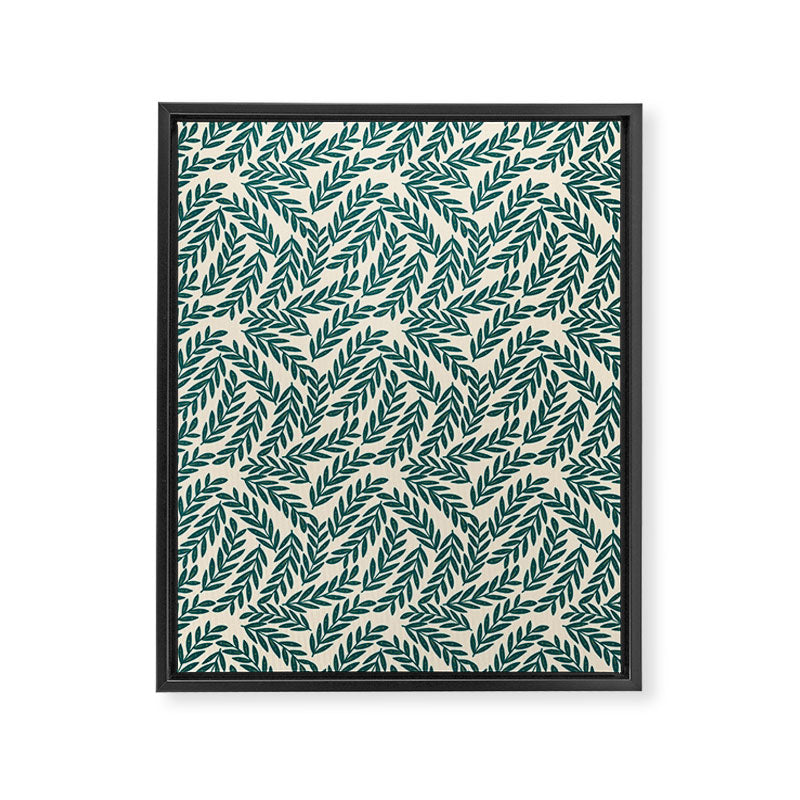 Green Leaves Pattern  Framed Canvas Print Gallery Image 8