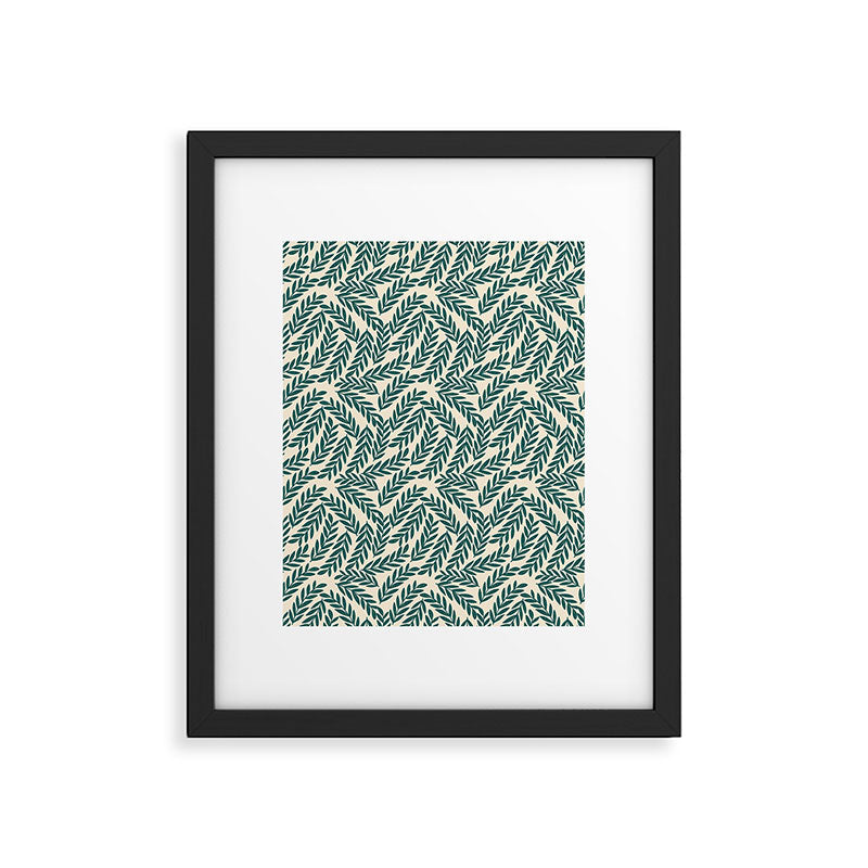 Green Leaves Pattern  Framed Art Print Gallery Image 6