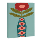 Groovy Floral Vase - Green  Canvas Print Gallery Image 6