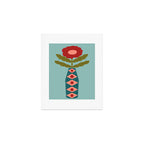 Groovy Floral Vase - Green  Art Print Gallery Image 1