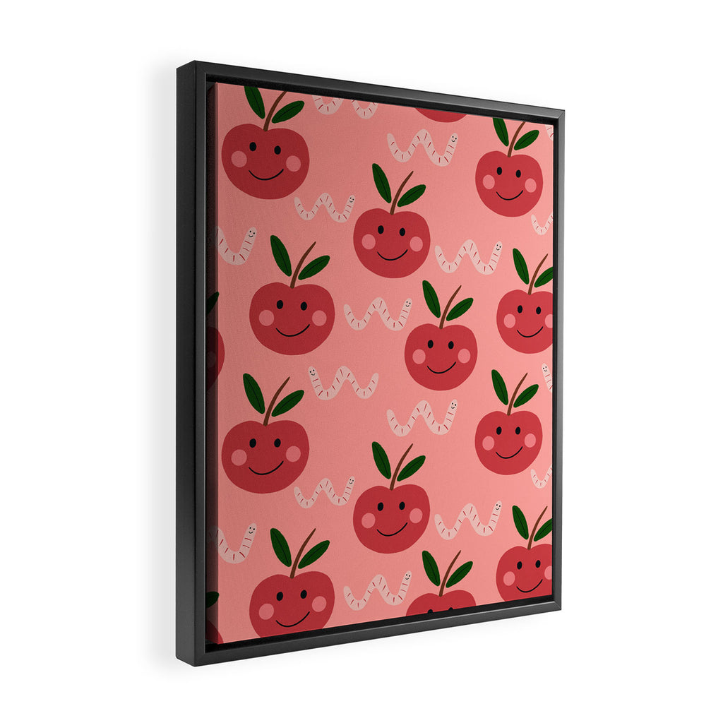 Happy Apple  Framed Canvas Print Gallery Image 2