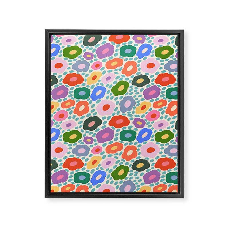 Happy Colorful Flower Framed Canvas Print Gallery Image 8
