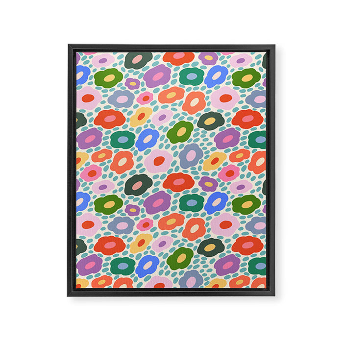 Happy Colorful Flower Framed Canvas Print Gallery Image 1