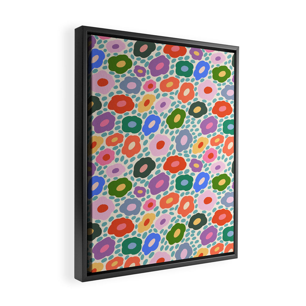 Happy Colorful Flower Framed Canvas Print Gallery Image 2